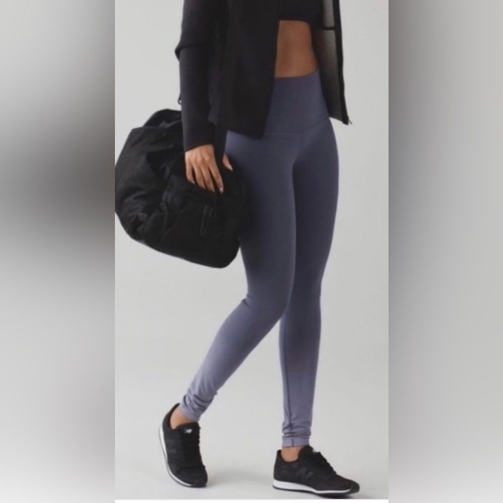 EUC-Lululemon High Rise Wunder Under Ombre in grey Sz 4